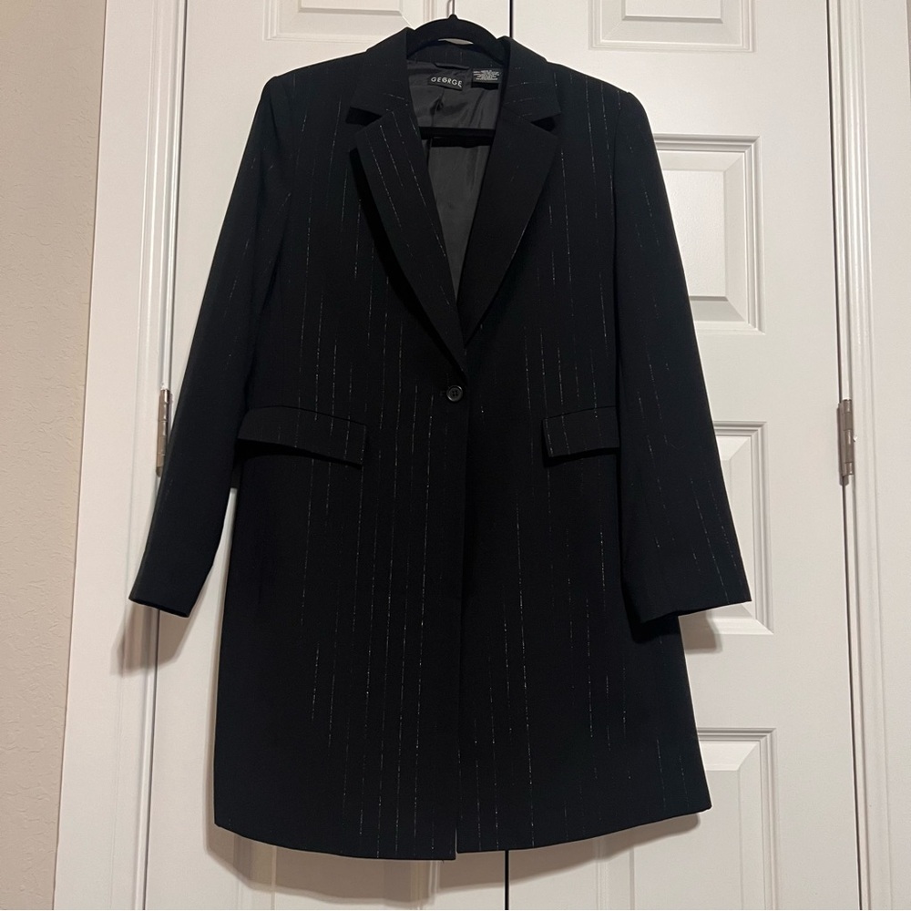 George Black Pinstripe Women's Blazer